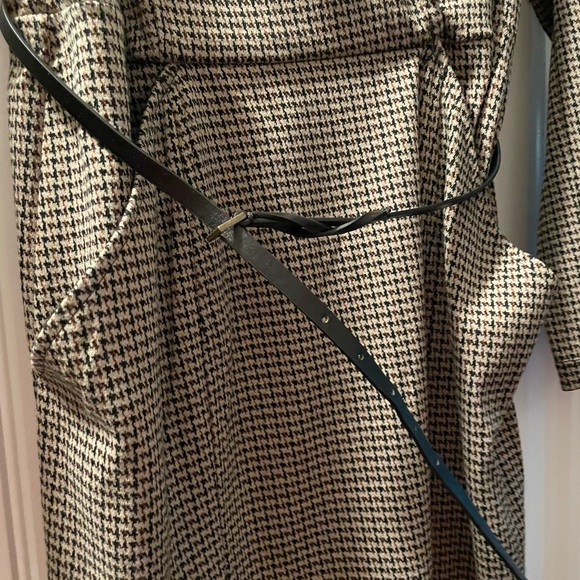 Max Studio Brown Houndstooth dress with belt, L, NWT - Picture 2 of 4